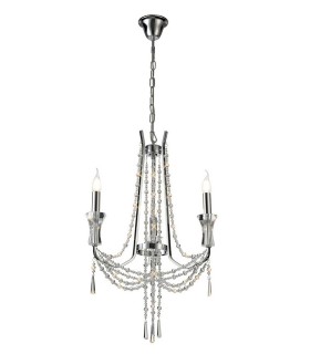 Ceiling Chandelier Pendant 3 Light E14 Polished Chrome, Crystal - 1