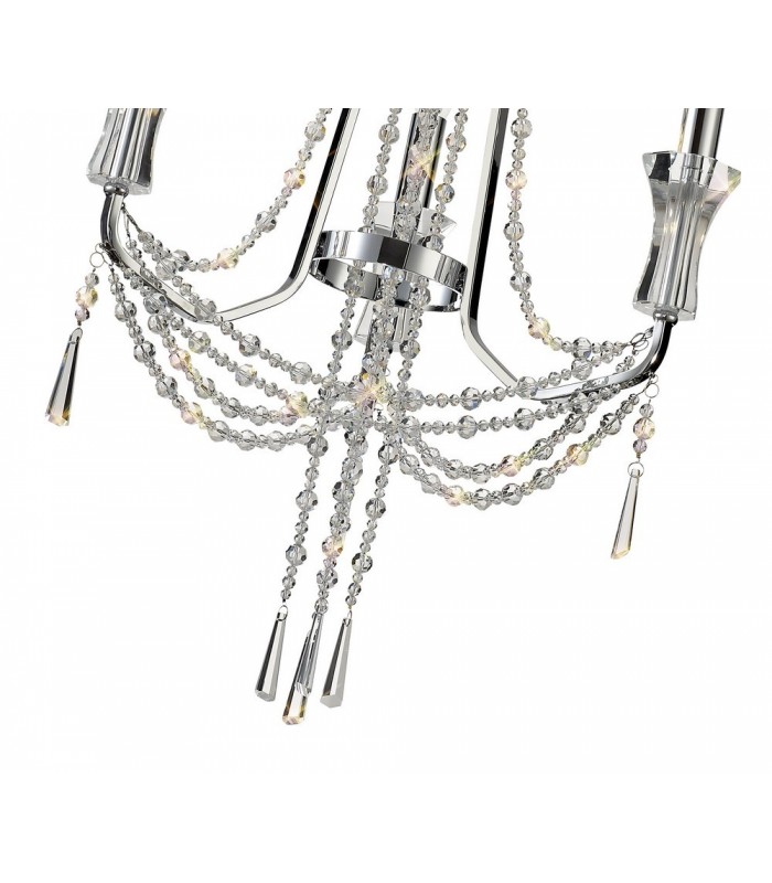 Ceiling Chandelier Pendant 3 Light E14 Polished Chrome, Crystal - 7