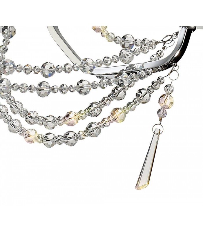 Ceiling Chandelier Pendant 3 Light E14 Polished Chrome, Crystal - 9