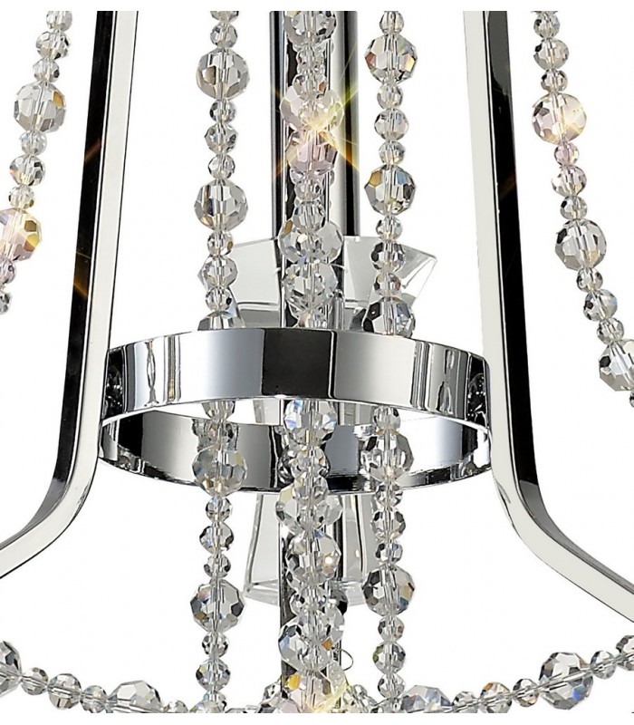 Ceiling Chandelier Pendant 3 Light E14 Polished Chrome, Crystal - 10