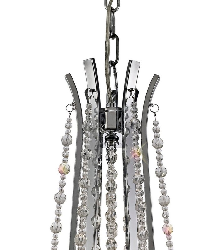 Ceiling Chandelier Pendant 6 Light E14 Polished Chrome, Crystal - 5