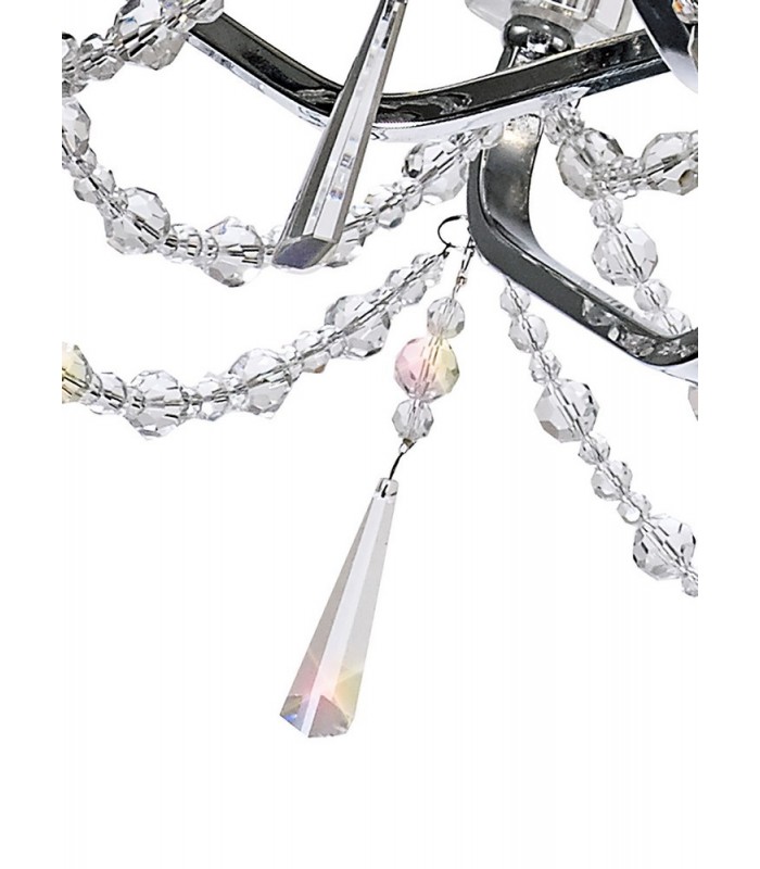 Ceiling Chandelier Pendant 6 Light E14 Polished Chrome, Crystal - 10