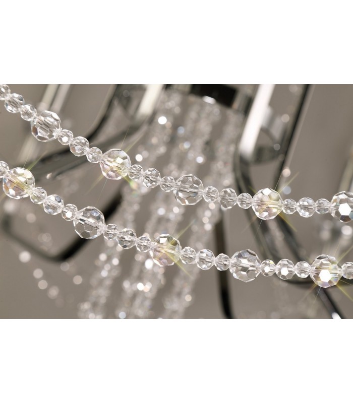 Ceiling Chandelier Pendant 6 Light E14 Polished Chrome, Crystal - 12