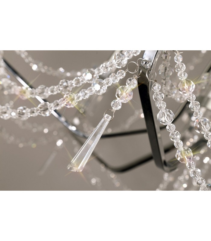 Ceiling Chandelier Pendant 6 Light E14 Polished Chrome, Crystal - 13