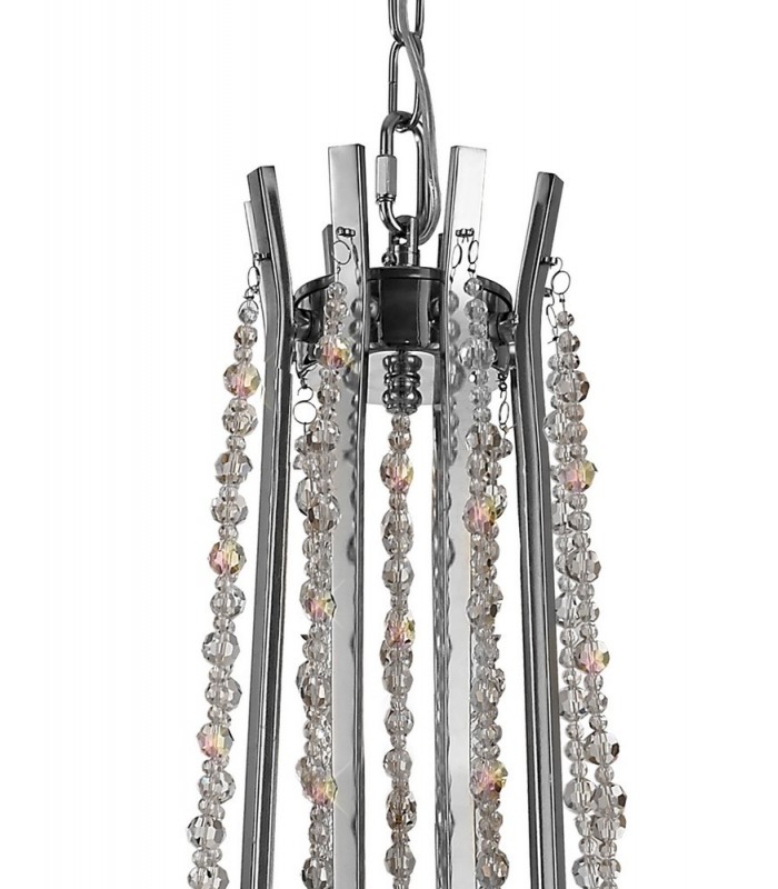 Ceiling Chandelier Pendant 8 Light E14 Polished Chrome, Crystal - 6