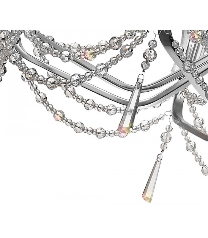 Ceiling Chandelier Pendant 8 Light E14 Polished Chrome, Crystal - 9