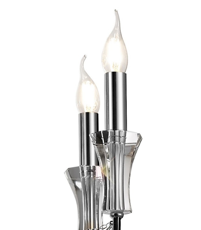 Ceiling Chandelier Pendant 8 Light E14 Polished Chrome, Crystal - 11