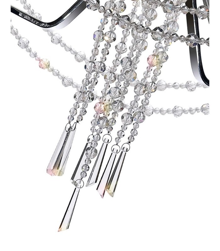 3 Tier Ceiling Chandelier Pendant E14 Polished Chrome, Crystal - 7