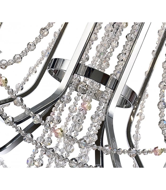 3 Tier Ceiling Chandelier Pendant E14 Polished Chrome, Crystal - 9