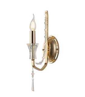 Wall Lamp 1 Candle Light E14 French Gold, Crystal - 1