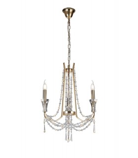 Ceiling Chandelier Pendant 3 Light E14 French Gold, Crystal - 1