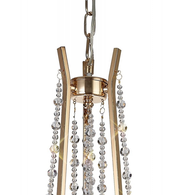 Ceiling Chandelier Pendant 3 Light E14 French Gold, Crystal - 6