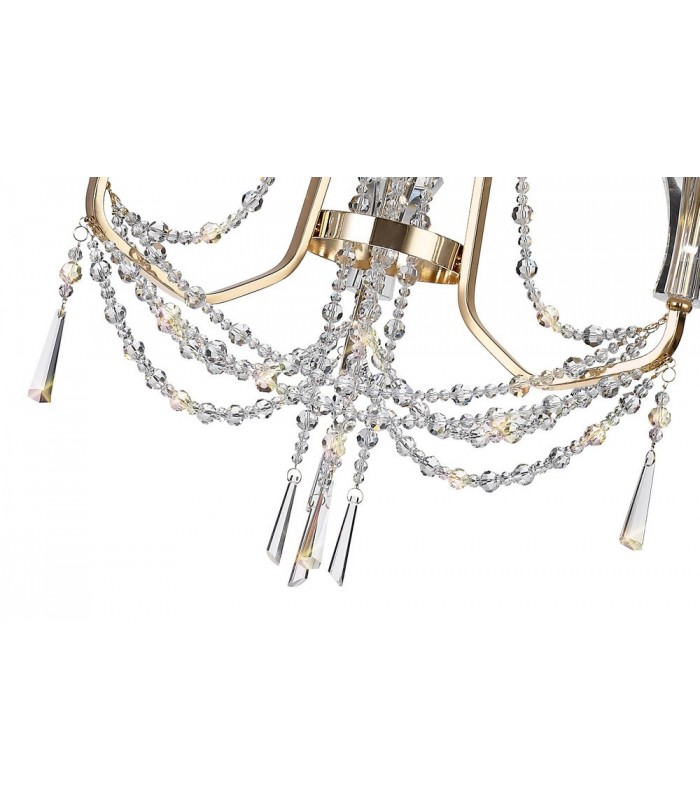 Ceiling Chandelier Pendant 3 Light E14 French Gold, Crystal - 7