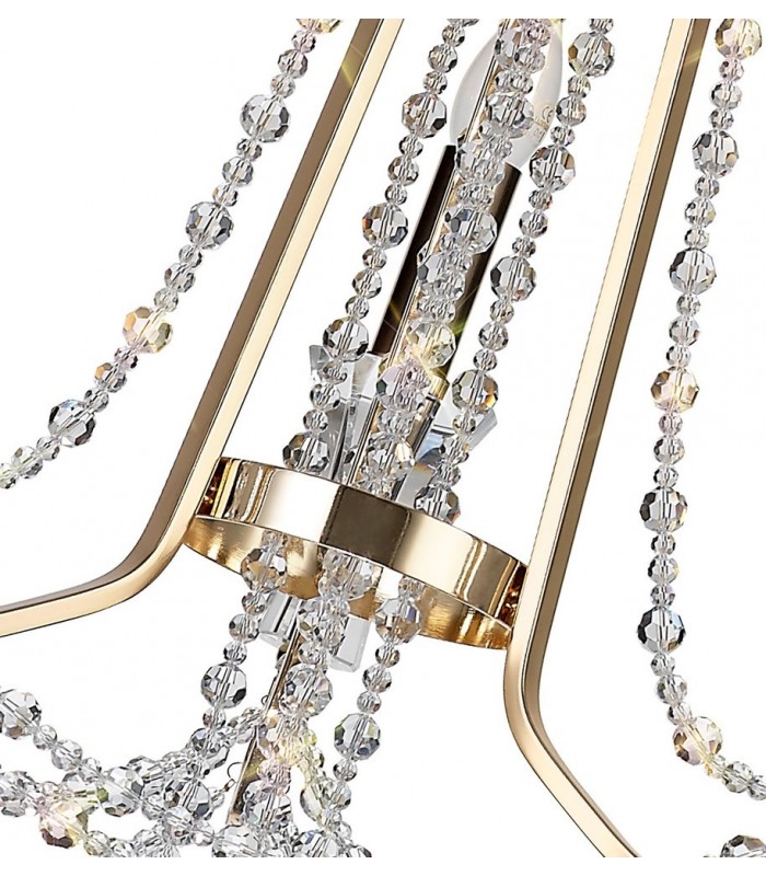Ceiling Chandelier Pendant 3 Light E14 French Gold, Crystal - 8