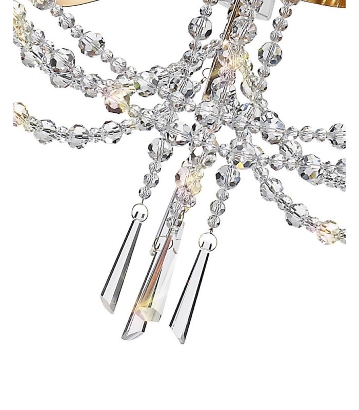 Ceiling Chandelier Pendant 3 Light E14 French Gold, Crystal - 9