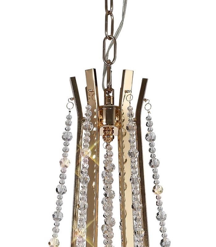 Ceiling Chandelier Pendant 6 Light E14 French Gold, Crystal - 6