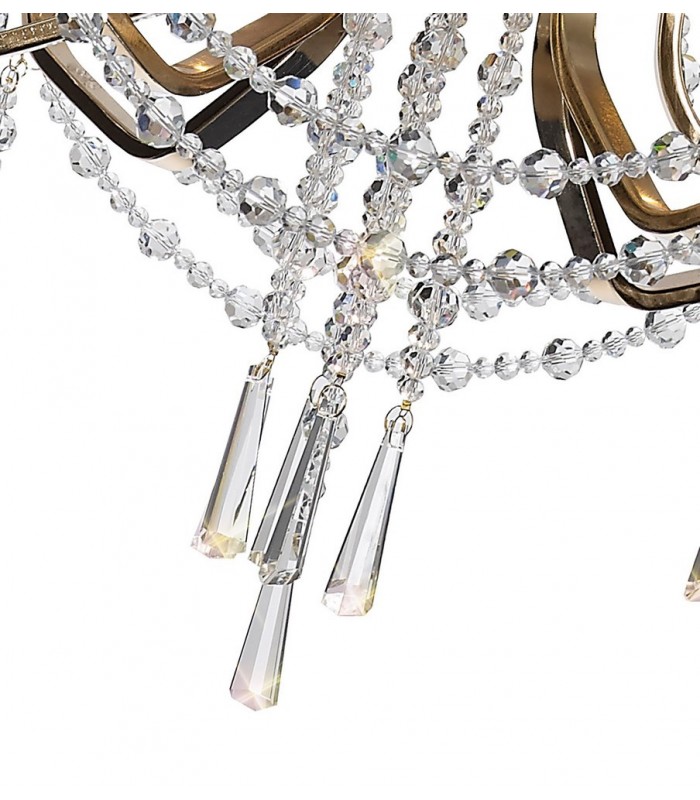 Ceiling Chandelier Pendant 6 Light E14 French Gold, Crystal - 8