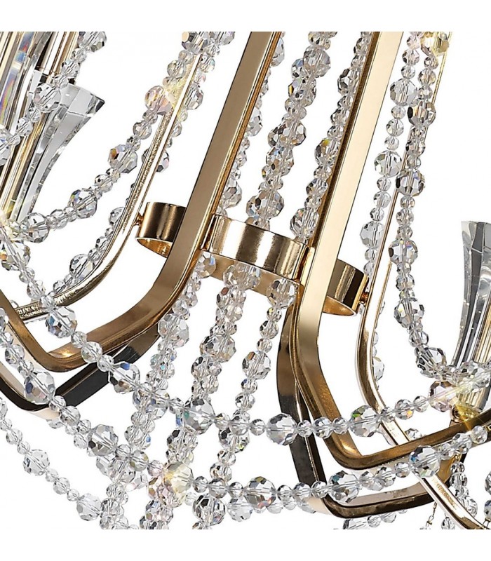 Ceiling Chandelier Pendant 6 Light E14 French Gold, Crystal - 10