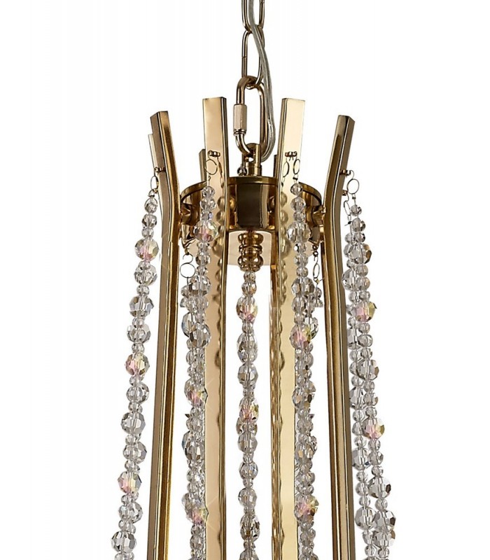 Ceiling Chandelier Pendant 8 Light E14 French Gold, Crystal - 6