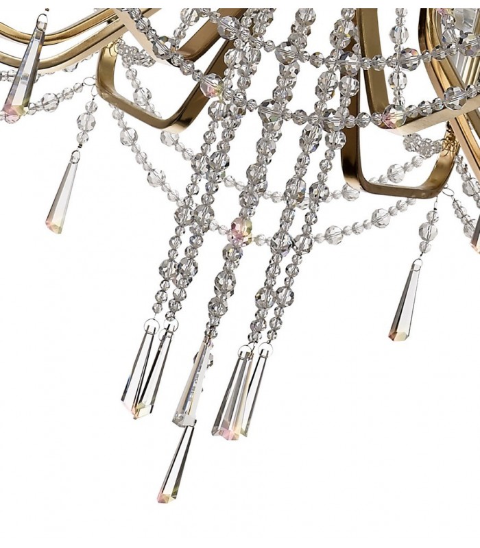 Ceiling Chandelier Pendant 8 Light E14 French Gold, Crystal - 8