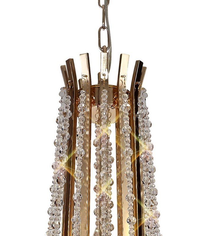 Ceiling Chandelier Pendant 6+3+3 Light E14 French Gold, Crystal - 6