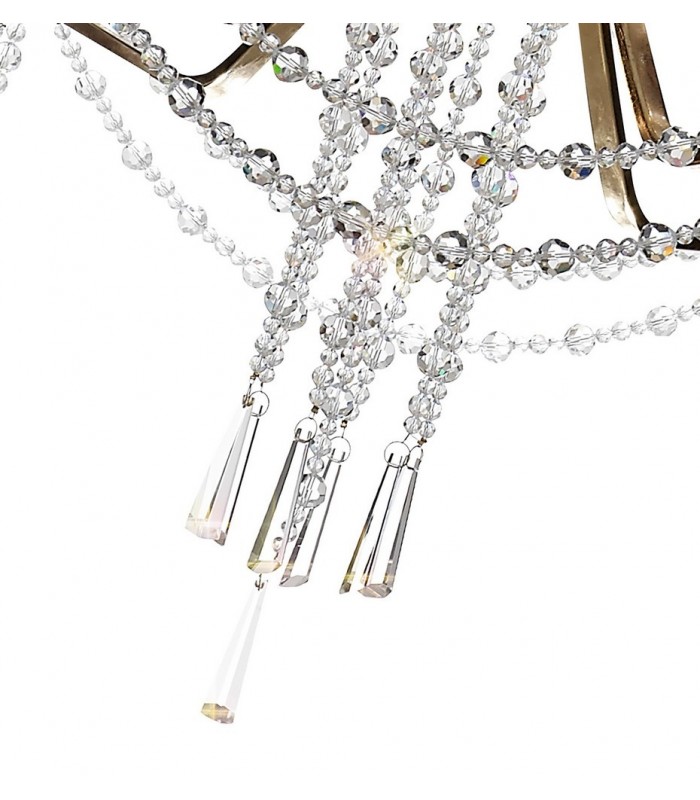 Ceiling Chandelier Pendant 6+3+3 Light E14 French Gold, Crystal - 9