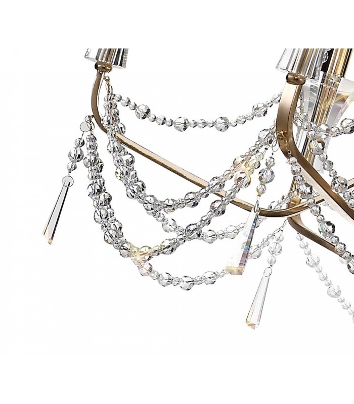 Ceiling Chandelier Pendant 6+3+3 Light E14 French Gold, Crystal - 10