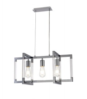 Ceiling Pendant 3 Light E27 Polished Nickel, Acrylic - 1