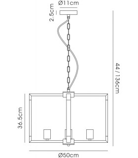 Ceiling Pendant 5 Light E27 Polished Nickel, Acrylic - 2