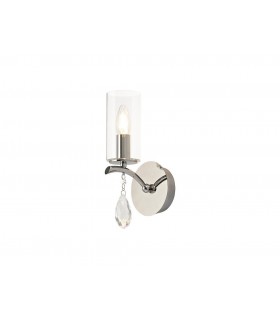 Wall Lamp Switched 1 Light E14 Polished Chrome, Crystal With Clear Glass - 1