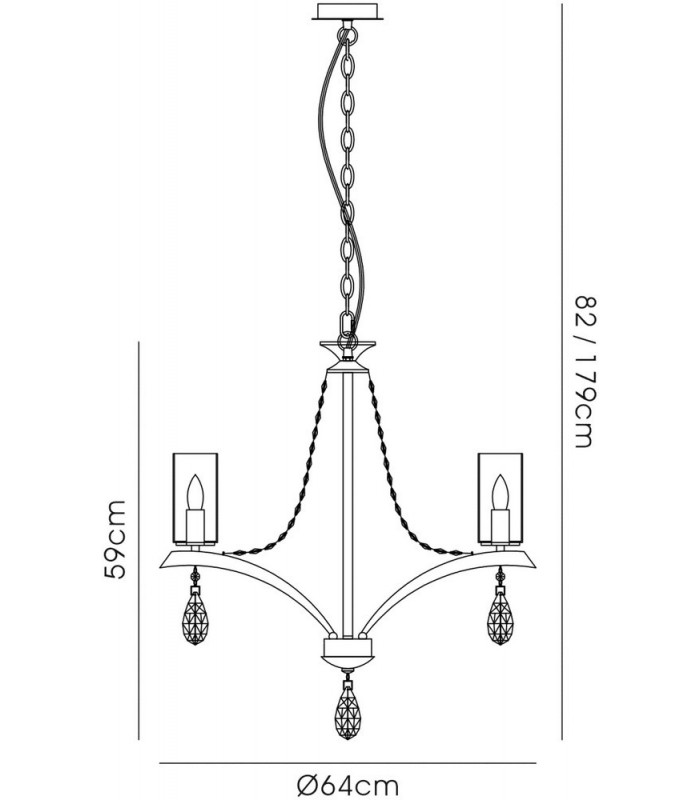 Ceiling Pendant 5 Light E14 Polished Chrome, Crystal With Clear Glass - 2