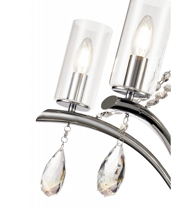 Ceiling Pendant 5 Light E14 Polished Chrome, Crystal With Clear Glass - 8