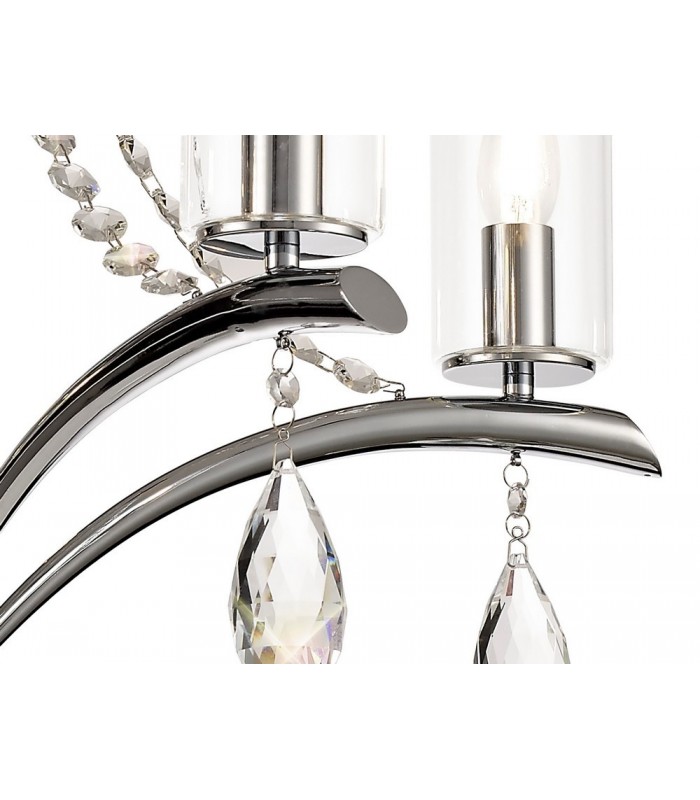 Ceiling Pendant 5 Light E14 Polished Chrome, Crystal With Clear Glass - 10