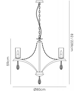 Ceiling Pendant 8 Light E14 Polished Chrome, Crystal With Clear Glass - 2