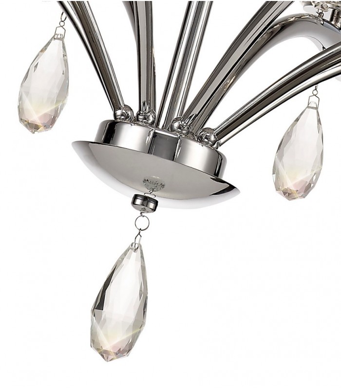 Ceiling Pendant 8 Light E14 Polished Chrome, Crystal With Clear Glass - 9