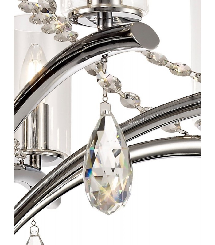 Ceiling Pendant 8 Light E14 Polished Chrome, Crystal With Clear Glass - 10