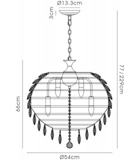 Ceiling Pendant, 9 Light E14, Polished Chrome, Crystal - 2