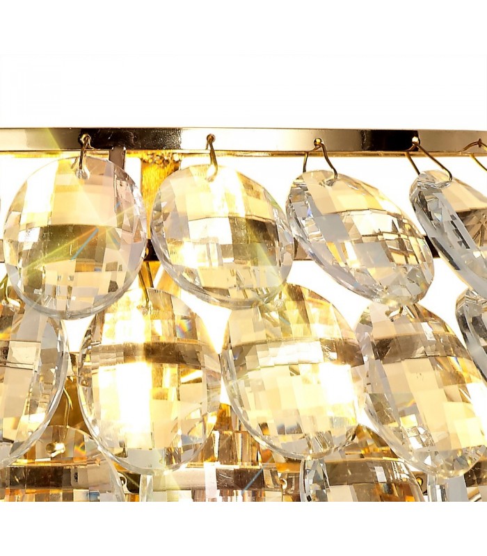 Wall Lamp, 1 Light E14, French Gold, Crystal - 5