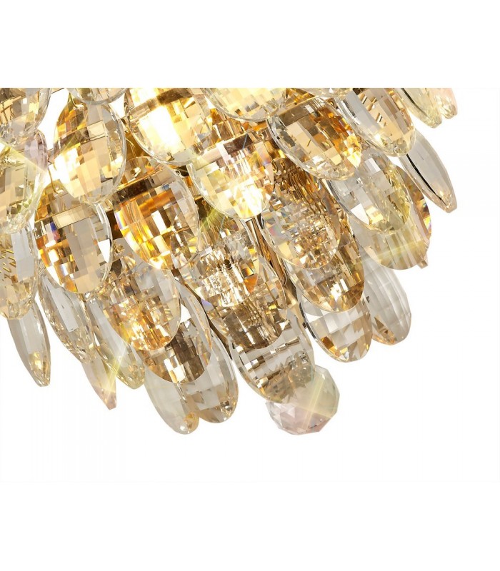 Wall Lamp, 1 Light E14, French Gold, Crystal - 6