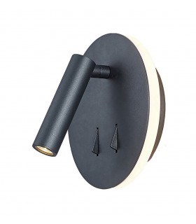 Wall + Reading Light, 6W + 3W LED, 3000K, 620lm Total, Individually Switched, Sand Black - 1