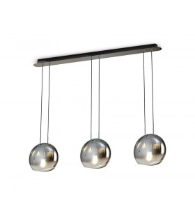 Linear Ceiling Pendant, 3 x E14 (Max 40W) Chrome Glass - 1