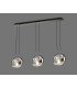 Linear Ceiling Pendant, 3 x E14 (Max 40W) Chrome Glass - 3