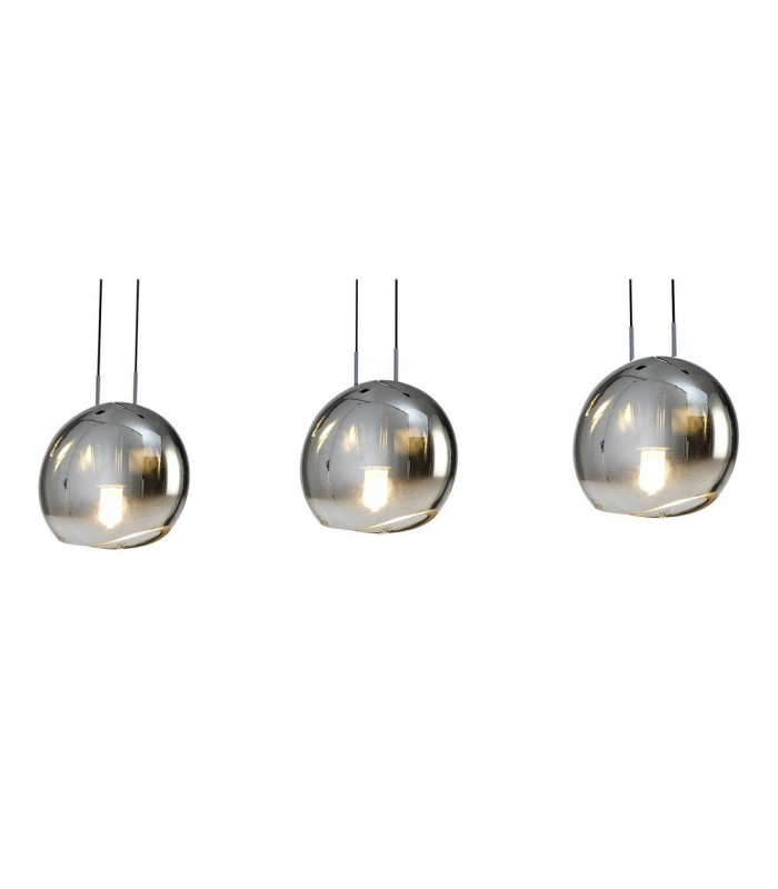Linear Ceiling Pendant, 3 x E14 (Max 40W) Chrome Glass - 5