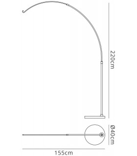 Long Reach Arch Floor Stand With Hook, Stainless Steel, Black Marble NON ELECTRIC - 2