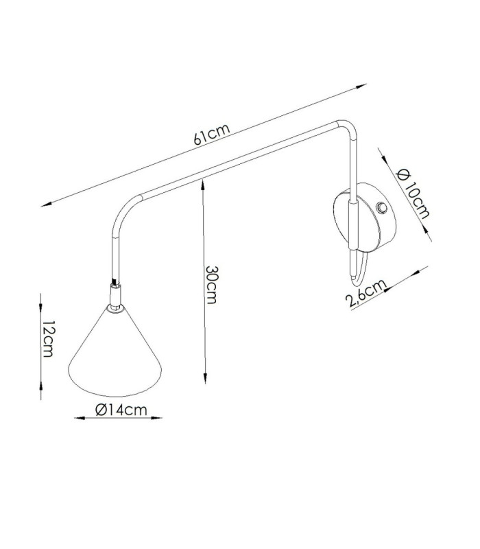 Nox Dome Wall Lamp Gold 1x E14 On/Off Switch-11