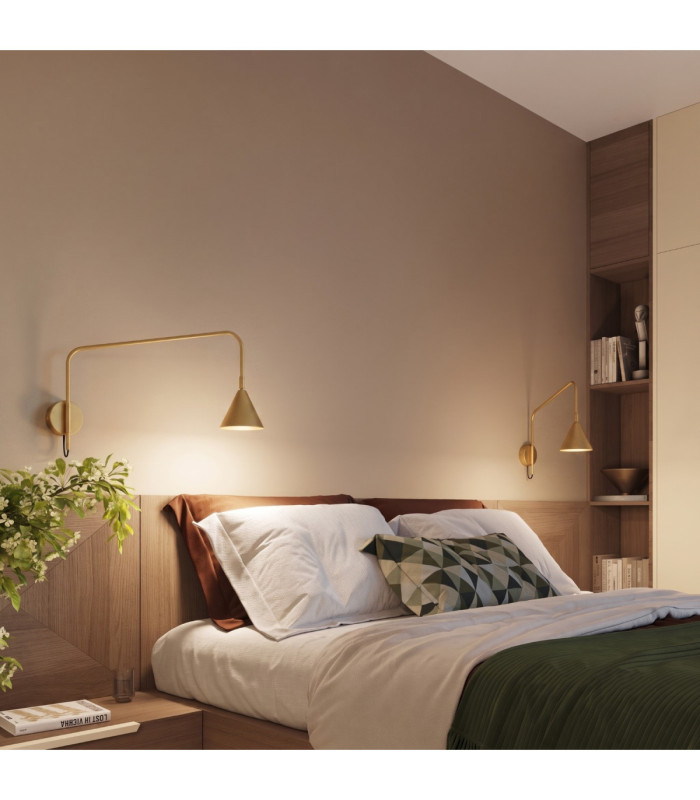Nox Dome Wall Lamp Gold 1x E14 On/Off Switch-13