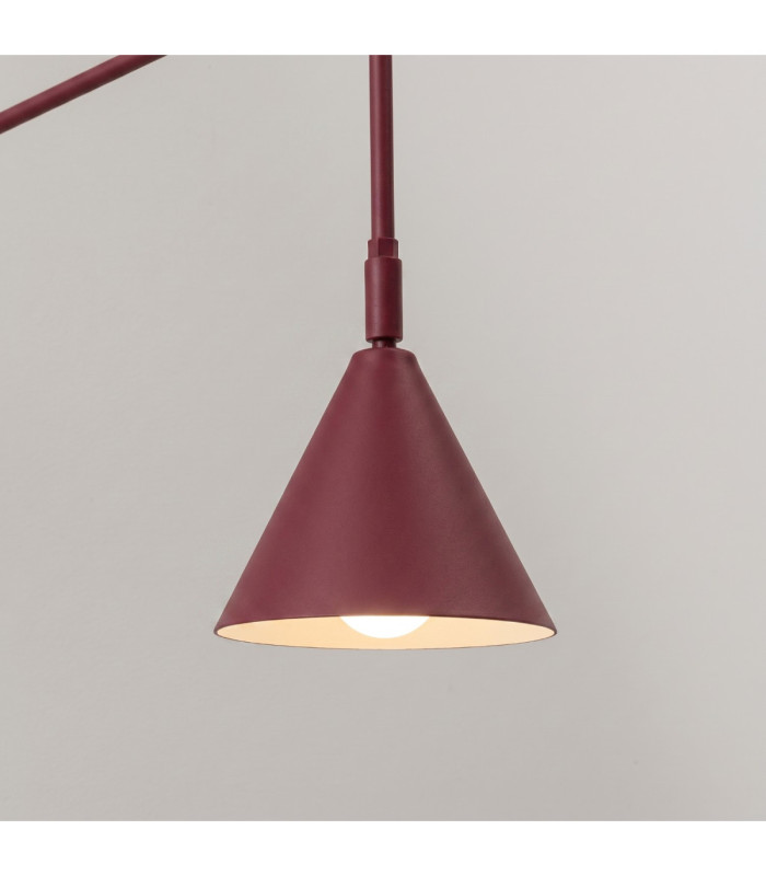 Nox Dome Wall Lamp Burgundy 1x E14 On/Off Switch-5