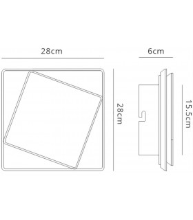 Flush Wall Lamp, 18W LED, 3000K, 1090lm, IP20, White - 2