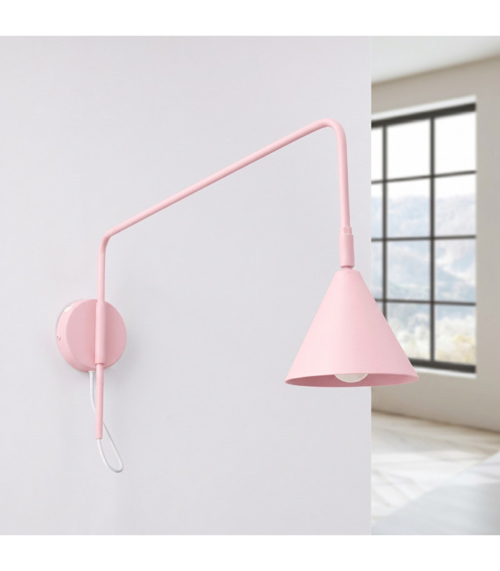 Nox Dome Wall Lamp Pink 1x E14 On/Off Switch-3