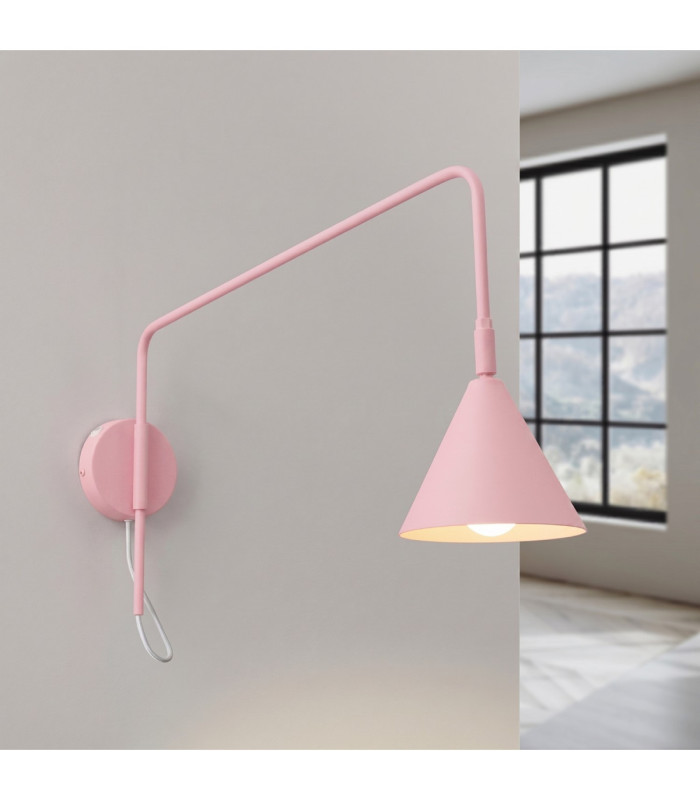 Nox Dome Wall Lamp Pink 1x E14 On/Off Switch-4